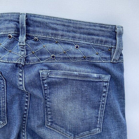Guess Women’s Brittney Skinny Ankle Jeans Studded Distressed Blue Denim Size 28 - Picture 15 of 16